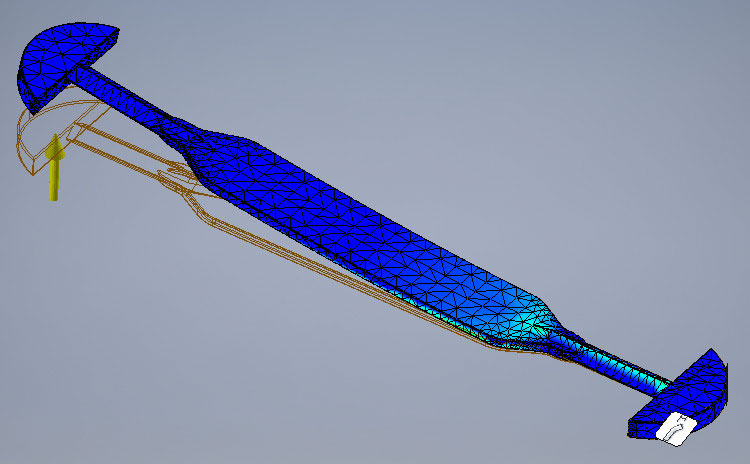 3D mechanical simulation of a plastic handle