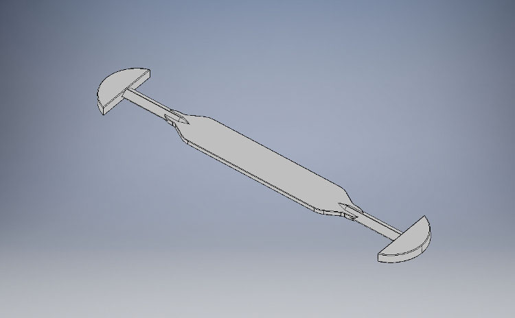 3D model of plastic handle in 3D CAD software