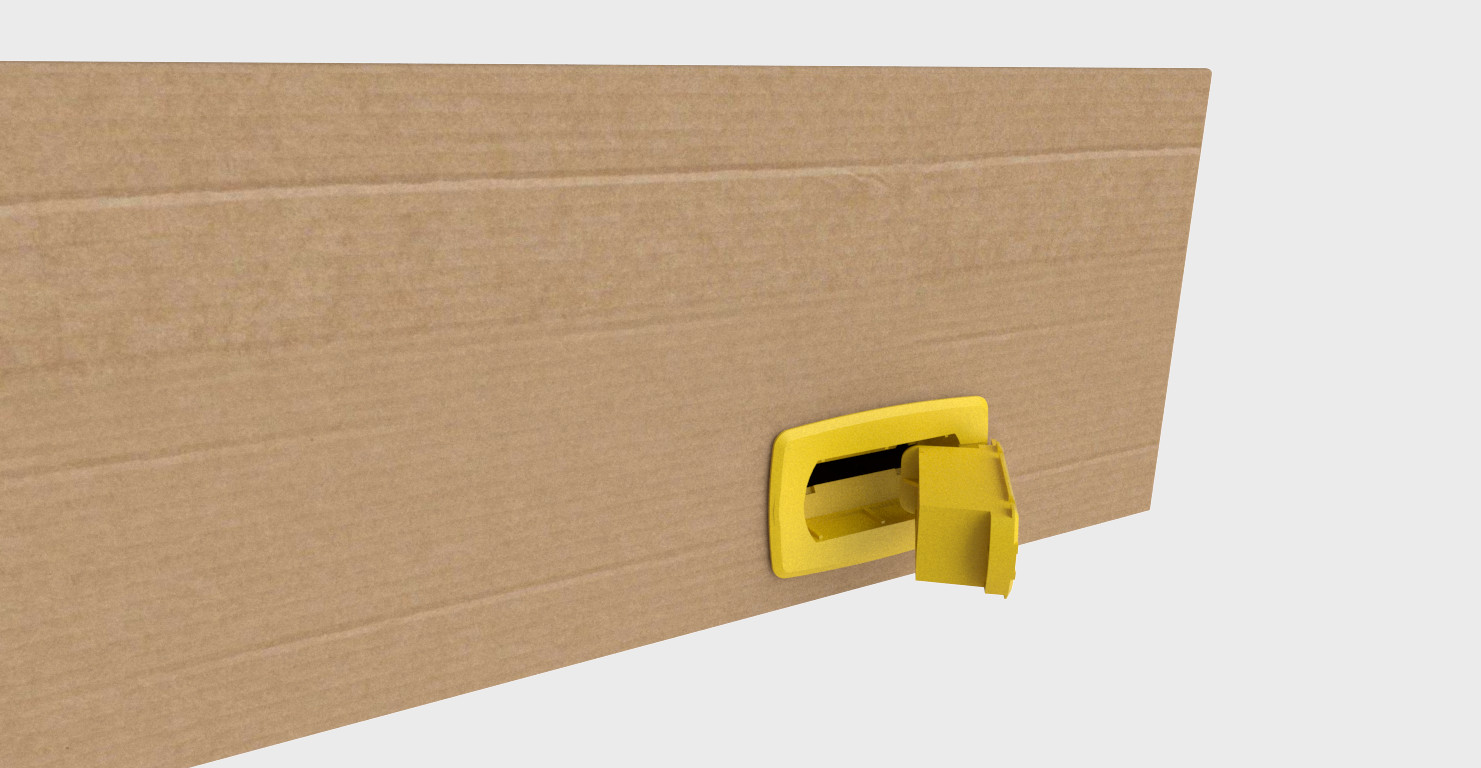 cardboard lock inside the box